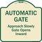 Signmission Designer Series-Automatic Gate Approach Slowly Gate Opens Inward, 18" x 18", TG-1818-9863 A-DES-TG-1818-9863 - alternate 1